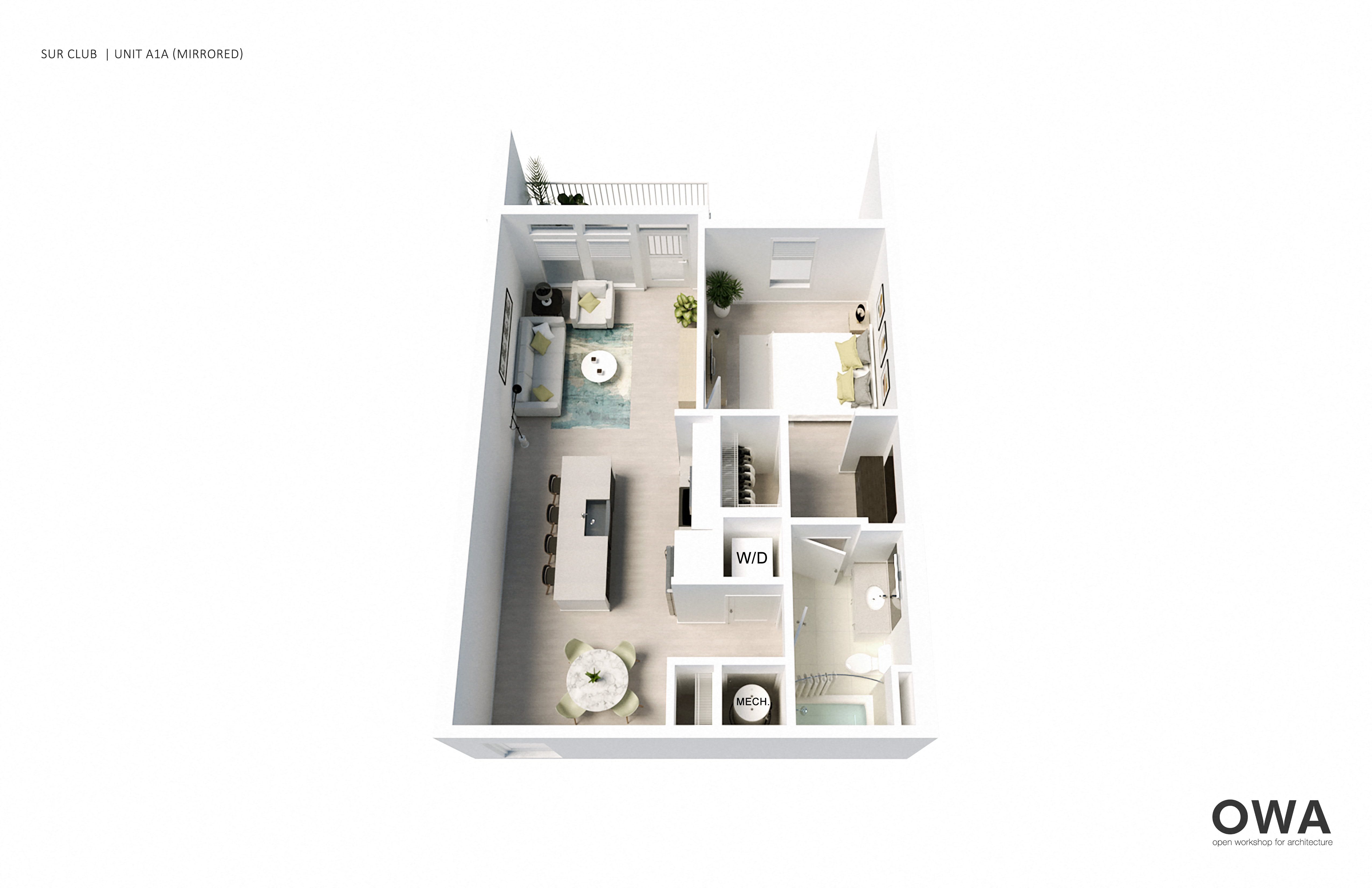 Floor plan for 1 bed, 1 bath, 801 sqft